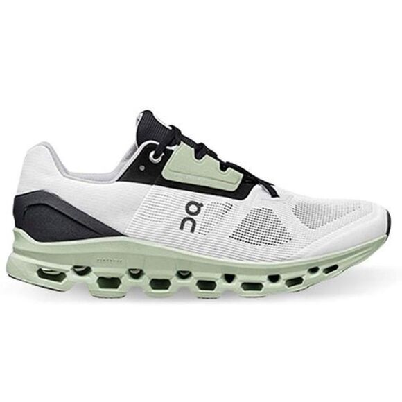 On Cloud Stratus White/black/Green Running Shoes Sz 11 - Picture 1 of 11
